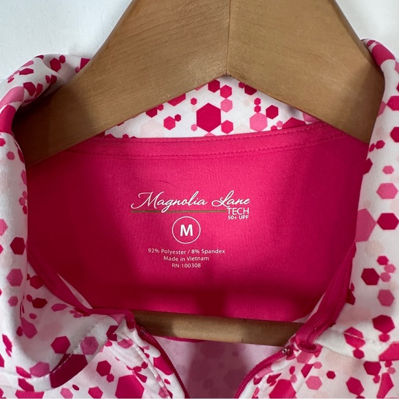 Masters Magnolia Lane Tech Women’s Polo Shirt Medium Pink Dots Golf - Picture 3 of 5